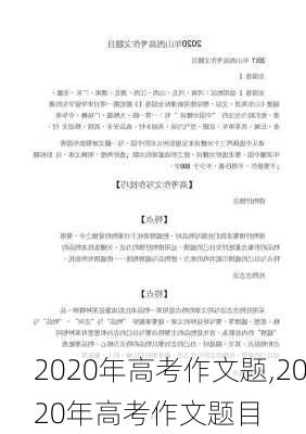 2020年高考作文题,2020年高考作文题目-第1张图片-安安范文网