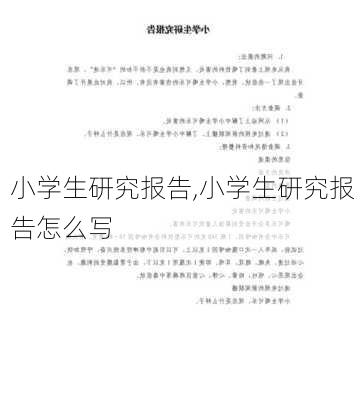 小学生研究报告,小学生研究报告怎么写-第2张图片-安安范文网