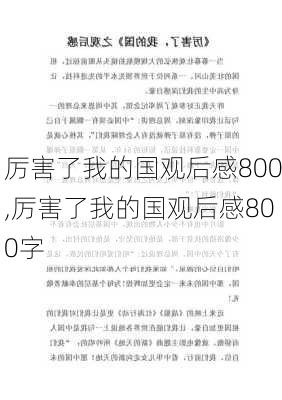 厉害了我的国观后感800,厉害了我的国观后感800字