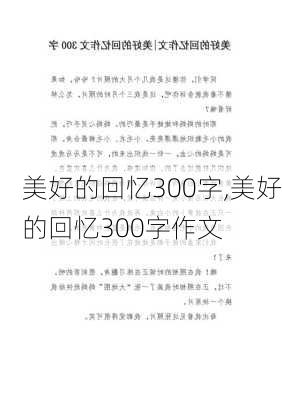 美好的回忆300字,美好的回忆300字作文-第2张图片-安安范文网