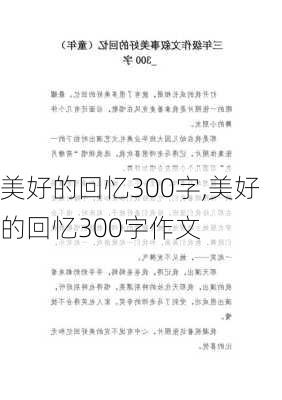 美好的回忆300字,美好的回忆300字作文-第3张图片-安安范文网