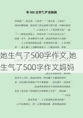 她生气了500字作文,她生气了500字作文妈妈-第1张图片-安安范文网