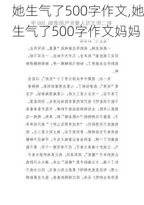 她生气了500字作文,她生气了500字作文妈妈-第3张图片-安安范文网