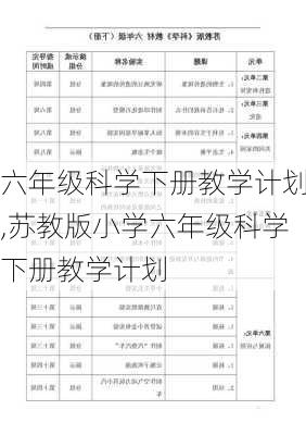 六年级科学下册教学计划,苏教版小学六年级科学下册教学计划-第2张图片-安安范文网