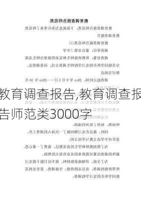 教育调查报告,教育调查报告师范类3000字