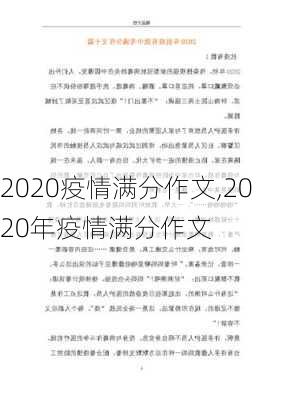 2020疫情满分作文,2020年疫情满分作文-第2张图片-安安范文网