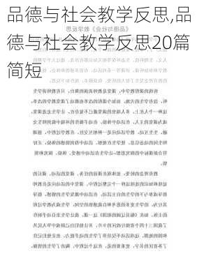 品德与社会教学反思,品德与社会教学反思20篇简短