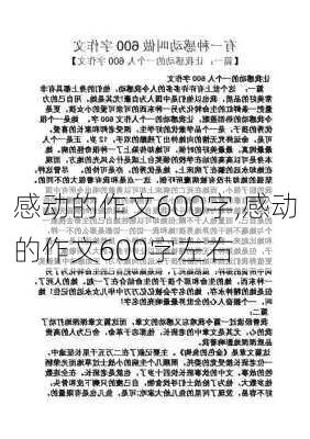 感动的作文600字,感动的作文600字左右