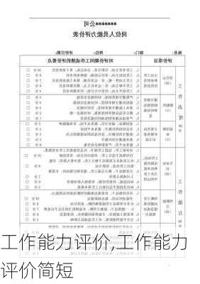 工作能力评价,工作能力评价简短-第1张图片-安安范文网