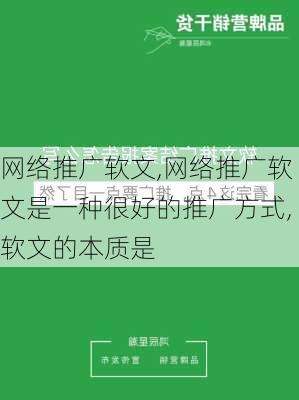 网络推广软文,网络推广软文是一种很好的推广方式,软文的本质是-第2张图片-安安范文网