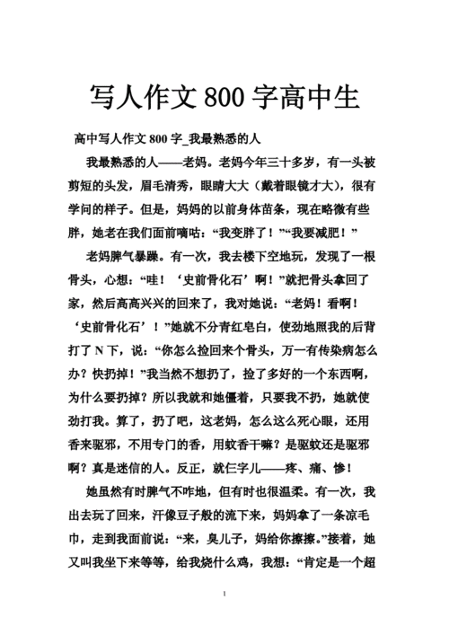 高中写人作文,高中写人作文800字优秀范文-第2张图片-安安范文网