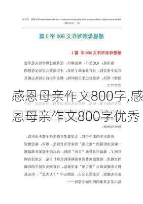 感恩母亲作文800字,感恩母亲作文800字优秀-第2张图片-安安范文网