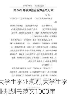 大学生学业规划,大学生学业规划书范文1000字-第2张图片-安安范文网