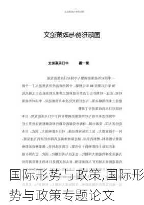 国际形势与政策,国际形势与政策专题论文