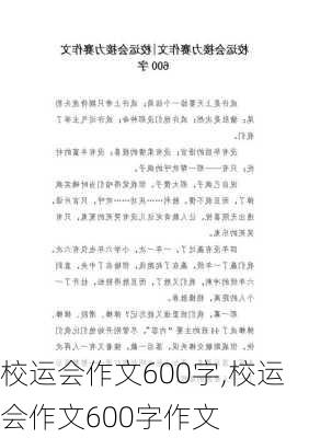 校运会作文600字,校运会作文600字作文-第1张图片-安安范文网