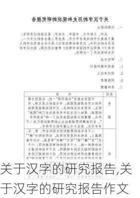 关于汉字的研究报告,关于汉字的研究报告作文-第3张图片-安安范文网