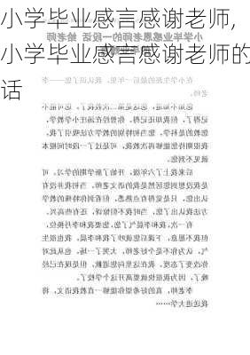 小学毕业感言感谢老师,小学毕业感言感谢老师的话