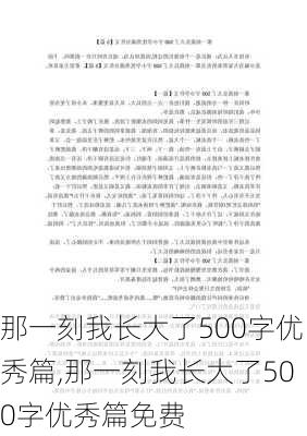 那一刻我长大了500字优秀篇,那一刻我长大了500字优秀篇免费-第2张图片-安安范文网