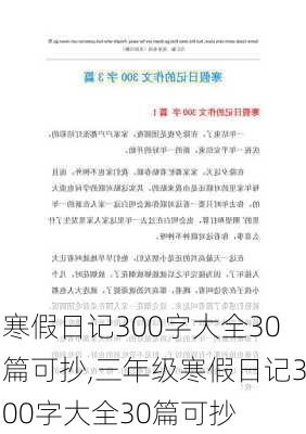 寒假日记300字大全30篇可抄,三年级寒假日记300字大全30篇可抄-第3张图片-安安范文网