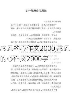 感恩的心作文2000,感恩的心作文2000字-第2张图片-安安范文网