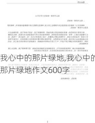 我心中的那片绿地,我心中的那片绿地作文600字