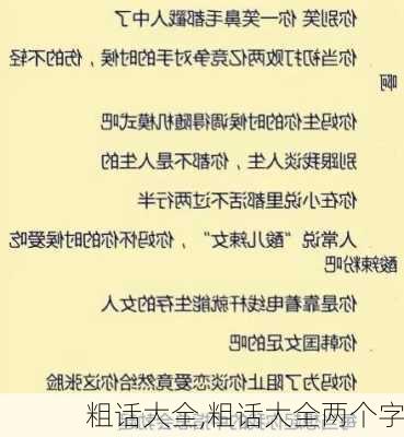 粗话大全,粗话大全两个字-第2张图片-安安范文网