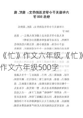 《忙》作文六年级,《忙》作文六年级500字-第2张图片-安安范文网