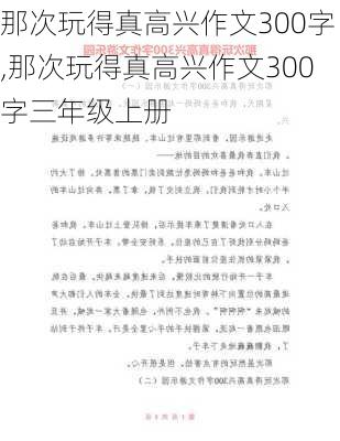 那次玩得真高兴作文300字,那次玩得真高兴作文300字三年级上册-第2张图片-安安范文网