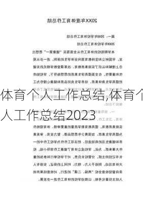 体育个人工作总结,体育个人工作总结2023-第2张图片-安安范文网