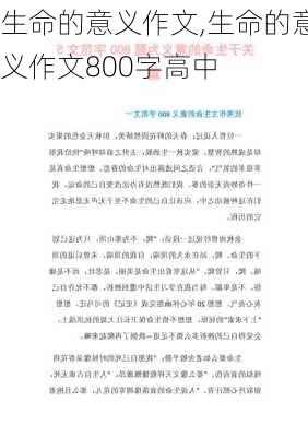 生命的意义作文,生命的意义作文800字高中-第3张图片-安安范文网