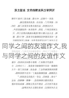 同学之间的友谊作文,我与同学之间的友谊作文-第2张图片-安安范文网