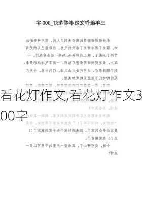 看花灯作文,看花灯作文300字-第2张图片-安安范文网