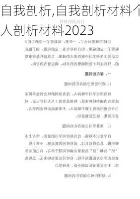 自我剖析,自我剖析材料个人剖析材料2023