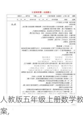 人教版五年级上册数学教案,-第2张图片-安安范文网