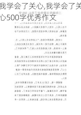 我学会了关心,我学会了关心500字优秀作文-第2张图片-安安范文网