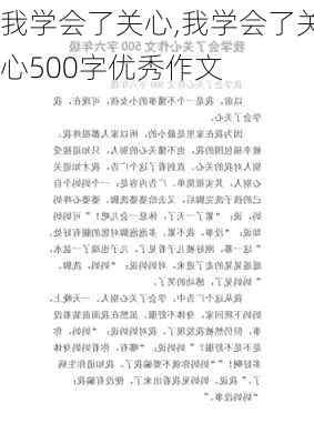 我学会了关心,我学会了关心500字优秀作文-第1张图片-安安范文网