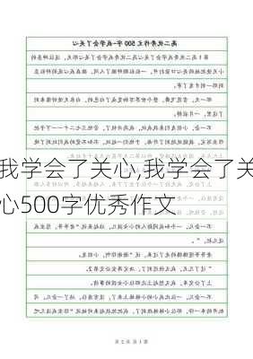 我学会了关心,我学会了关心500字优秀作文-第3张图片-安安范文网