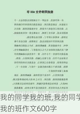 我的同学我的班,我的同学我的班作文600字-第1张图片-安安范文网