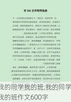 我的同学我的班,我的同学我的班作文600字-第1张图片-安安范文网