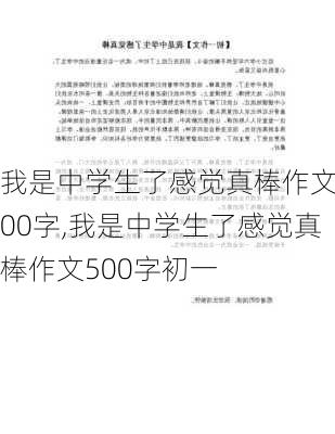 我是中学生了感觉真棒作文500字,我是中学生了感觉真棒作文500字初一-第3张图片-安安范文网