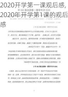 2020开学第一课观后感,2020年开学第1课的观后感-第2张图片-安安范文网