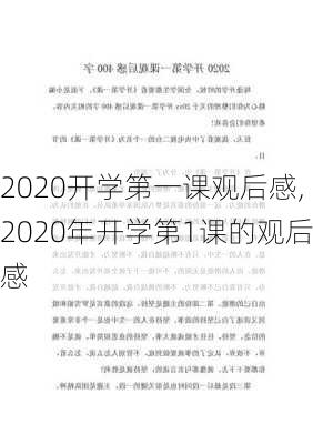 2020开学第一课观后感,2020年开学第1课的观后感-第3张图片-安安范文网