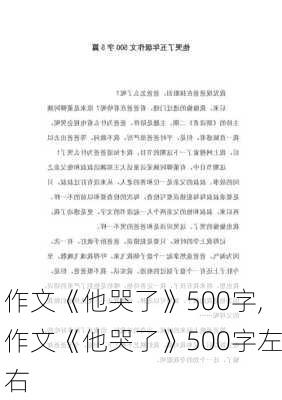 作文《他哭了》500字,作文《他哭了》500字左右-第1张图片-安安范文网