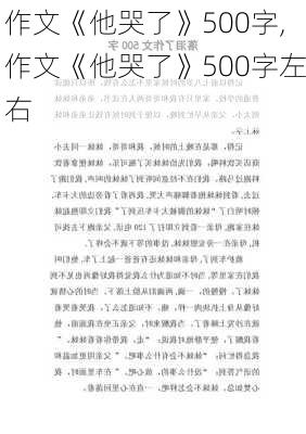 作文《他哭了》500字,作文《他哭了》500字左右-第3张图片-安安范文网