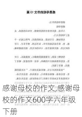 感谢母校的作文,感谢母校的作文600字六年级下册-第2张图片-安安范文网