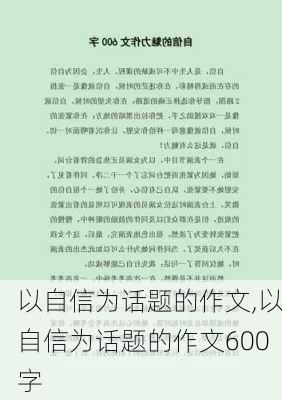 以自信为话题的作文,以自信为话题的作文600字-第2张图片-安安范文网