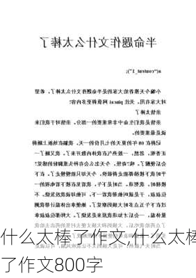 什么太棒了作文,什么太棒了作文800字-第2张图片-安安范文网