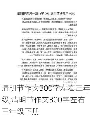 清明节作文300字左右三年级,清明节作文300字左右三年级下册-第3张图片-安安范文网