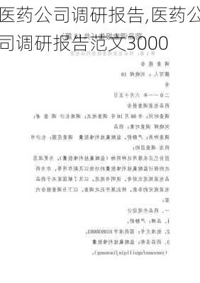 医药公司调研报告,医药公司调研报告范文3000-第2张图片-安安范文网