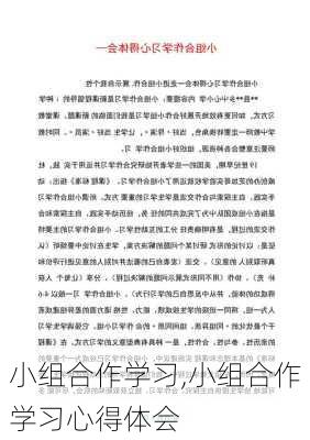 小组合作学习,小组合作学习心得体会-第2张图片-安安范文网